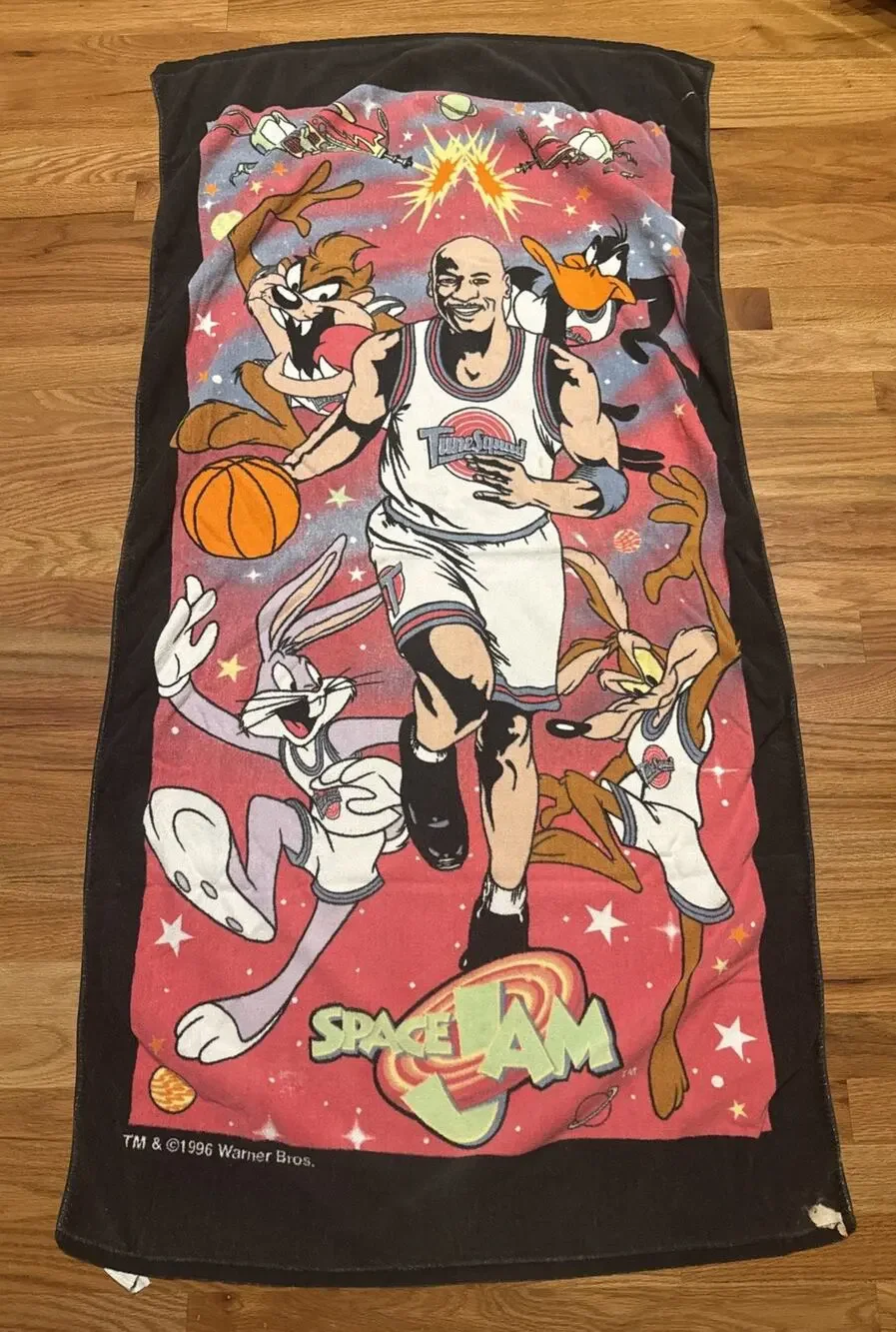 Michael Jordan Vintage Original 1996 Space Jam Beach Towel 54 X 29” READ